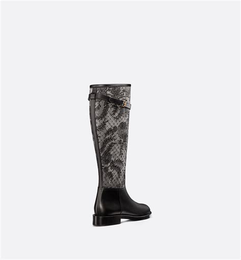 Dior Empreinte Boot Black Transparent Mesh Embroidered with 